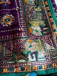 Purple Embroide Sarees With Blouse 42 Inch