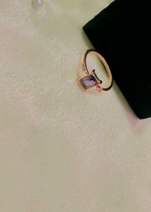 Rose Gold Charm Ring with Light Amethyst Stone