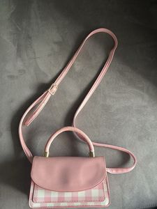 Pink Gingham Mini Top Handle Bag