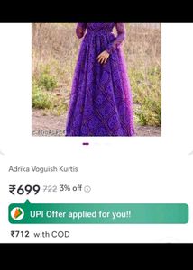 Purple Printed Kurta