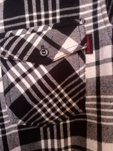 Checked Asymmetric Cologer Open Front Jacket