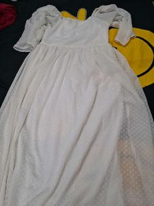 White Sheer Sleeve Dress
