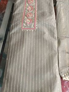 Grey &amp; Gold Salwar Kameez Unstitched