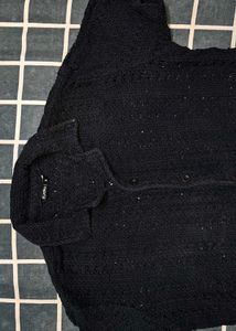 boohooMAN Open Knit Casual Shirt