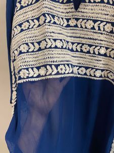 Blue Embroidered Kurta Palazzo Set