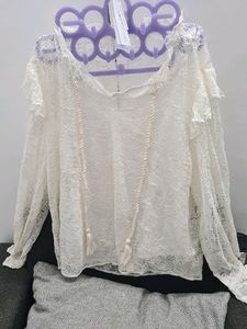 PROJECT EVE High-Neck Lace Top with Camisole