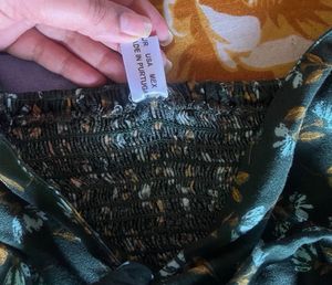 Zara Floral Puff Sleeve Crop Top