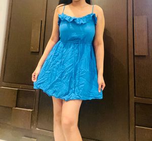 H&amp;M Blue Frill Dress