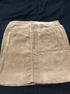 Tan Corduroy Mini Skirt