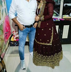 Maroon Embellished Lehenga