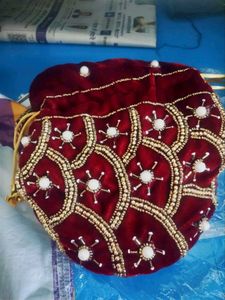 bag Maroon Women Potli for Wedding, Puja or PartyM