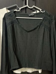 Black and White Long Sleeve Top Combo 2
