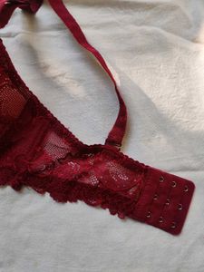Gorgeous Maroon Lace Bra For Women