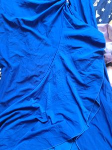 Blue Tube Ruffle Dress