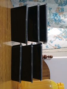 6 Upcycled Black Rectangular Boxes Of Different Depths