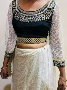 Elegant Black &amp; White Blouse Lehnga New Wdt Tag