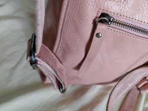 Pink Leather Backpack