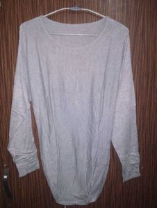 Gray Long Sleeve Tunic Top