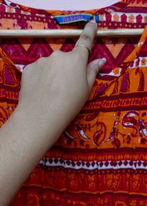 Sale📍Akkriti Orange Printed Kurti / Kurta