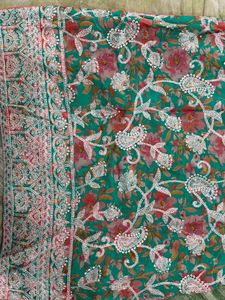 Koskii Sea Green Floral Print Sharara Set