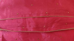 Rani Pink Saree With Golden Stones