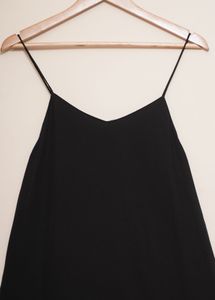 Black Ruffle Hem Halter Dress