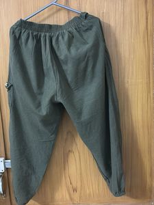 Olive Green Casual Pants