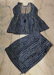 Peplum Kurta with embroidery design n sharara
