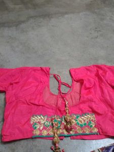 Pink Readymade Saree Blouse