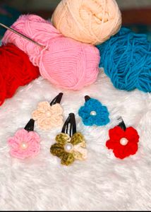 Cute Flower Hair Clips Set 6 pieces