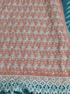 Peach Embroidered Kurta