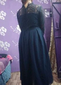 Elegant Navy Blue Midi Dress