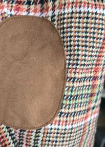 Vintage-Inspired Plaid Blazer with Elbow Patch