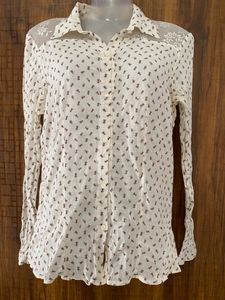 White Printed Cotton Shirt SALE😍SALE