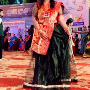 Beautiful Langha Net And Satin