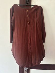 Brown 3/4th Sleeve Tunic Top