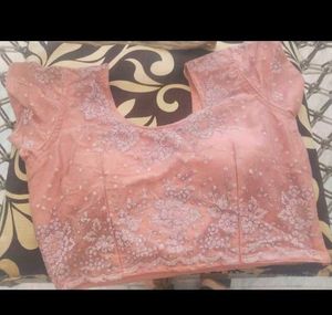 Baby Pink Colour Net Choli