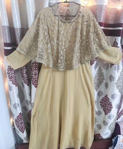 Party Wear Gown With A Shrug ( L Size)