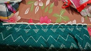 Bottle Green Unstitched Lehanga.
