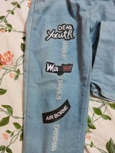 Blue Funky Distressed Jeans