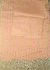 Peach Color Mulmul Saree With Cut Blouse Piece