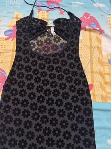 New Me Black Floral Bodycon Dress