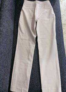 Beige Straight Leg Trousers