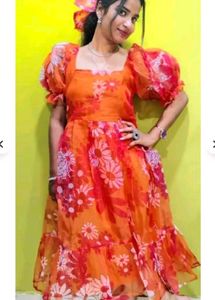 Floral Puff Sleeve Mini Dress