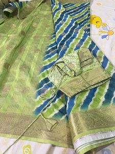 Beautiful green sari with blouse