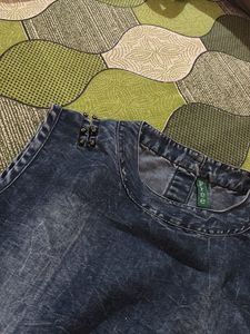 Denim frill top