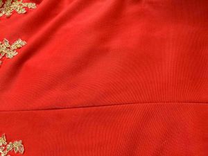 Elegant Red &amp; Gold Evening Gown