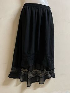 Black High-Low Lace Skirt