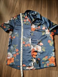 Floral Print Shiny SHEIN SHIRT