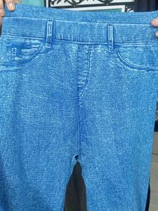 Denim Look Leggings stretchable legi like new